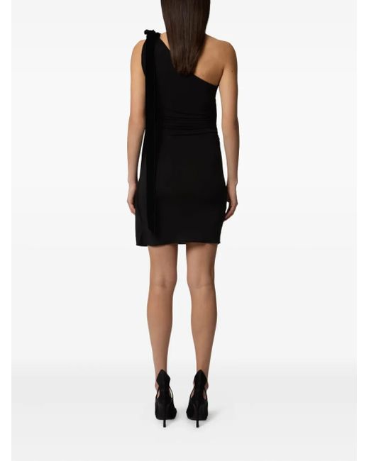 Nina Ricci Black One-Shoulder Draped Mini Dress