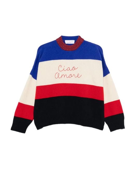 Giada Benincasa Blue Gestreifter Pullover