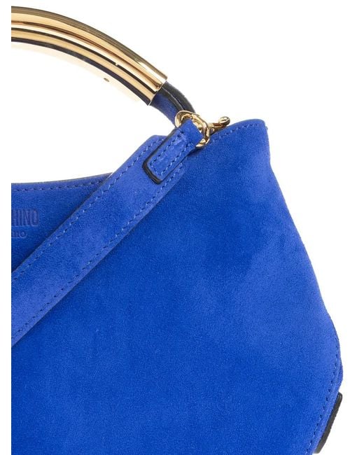 Moschino Blue Small Handle Me Tote Bag