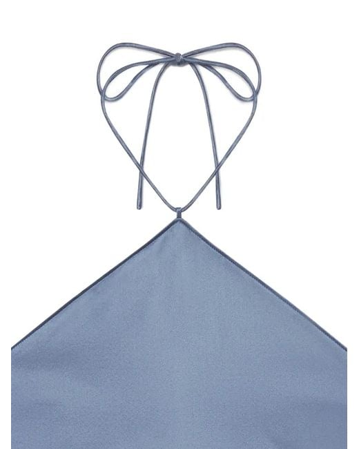 ÉTERNE Blue Freya Halterneck Top