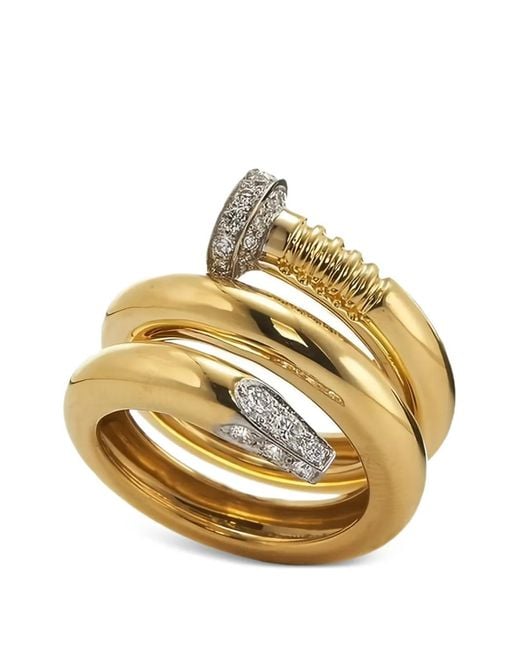 David Webb Metallic Diamond Nail Ring