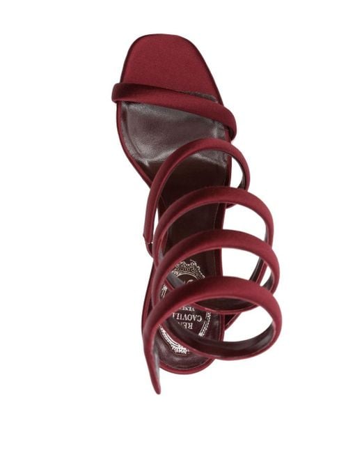 Rene Caovilla Pink Bulgari 105 Satin Ankle Wrap Sandals - Women's - Calf Leather/satin