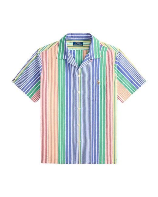 Polo Ralph Lauren Andy Camp Striped Pocket Shirt in Blue for Men
