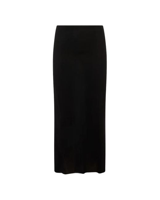 Jil Sander Black Jupe Mi-Longue En Maille Fine À Effet De Transparence