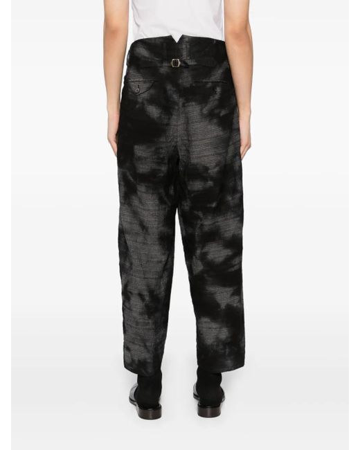CALMLENCE Gray Triple Pleated Tapered Trousers for men