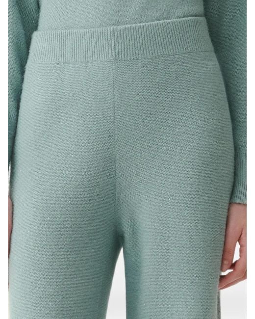 Fabiana Filippi Green Sequin-Embellished Knitted Trousers
