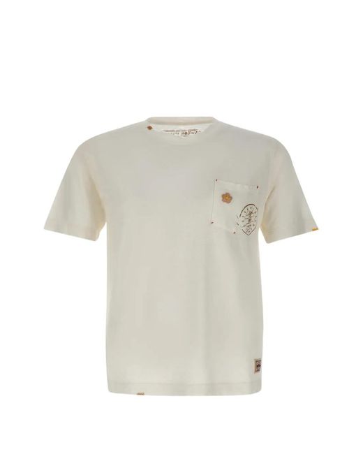 Bob White Embroidered-Detail Chest-Pocket T-Shirt for men