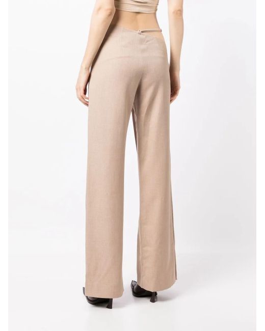 Aleksandre Akhalkatsishvili Natural Asymmetric Wide-Leg Trousers