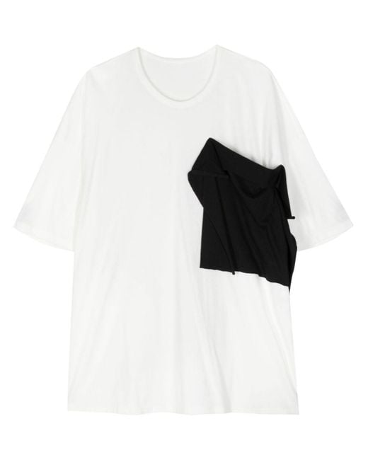 Y's Yohji Yamamoto Black Flap-pocket Cotton T-shirt