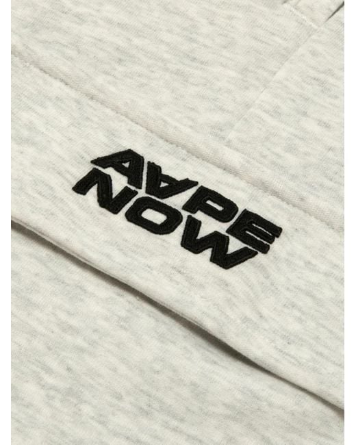 Aape By A Bathing Ape White Cargo-Pocket Logo-Patch Trousers for men
