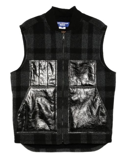 Junya Watanabe Black Plaid Vest for men
