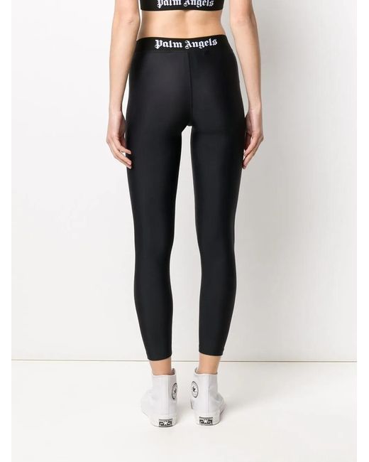 Palm Angels Blue Logo-tape High-waisted leggings