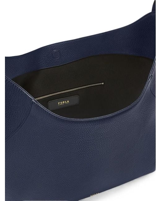 Furla Blue Grand Sac Porté Épaule Lara