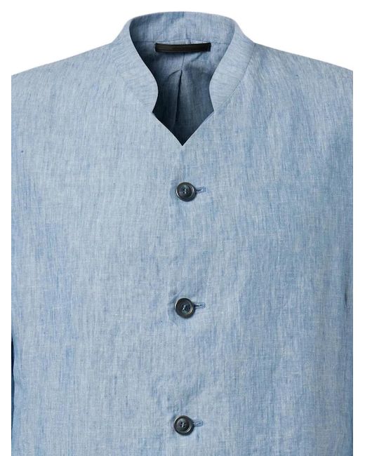 Giorgio Armani Blue Buttoned-Collared Blazer for men