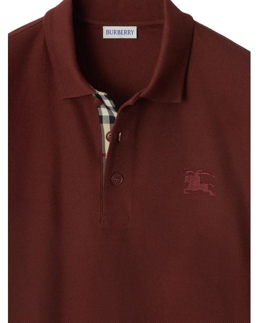 Burberry Red Cotton Polo Shirt for men