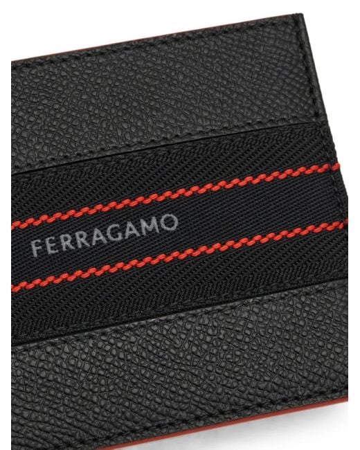 Ferragamo Black Logo-Detail Credit Card Holder for men