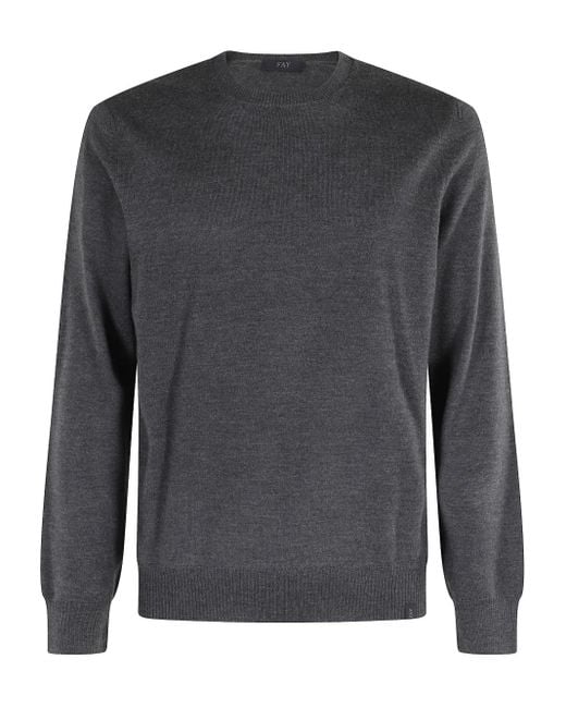 Fay Gray Round-Neck Sweater for men