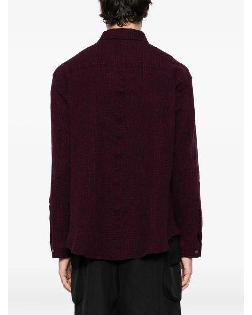 Undercover Purple Logo-Embroidered Shirt for men