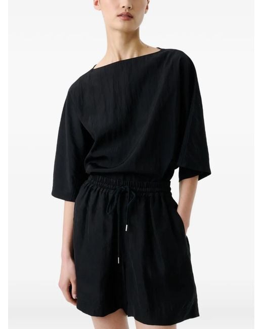 Studio Nicholson Black Bascom Short-Sleeve Back-Button Top