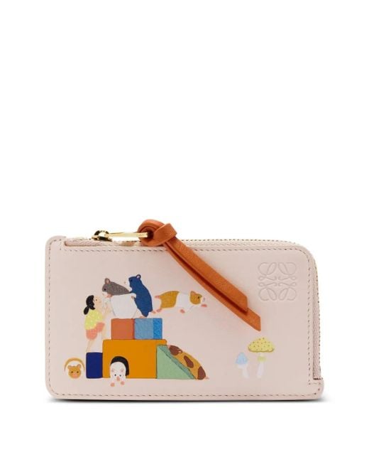 Porte-Cartes À Imprimé Animalier Loewe en coloris Pink