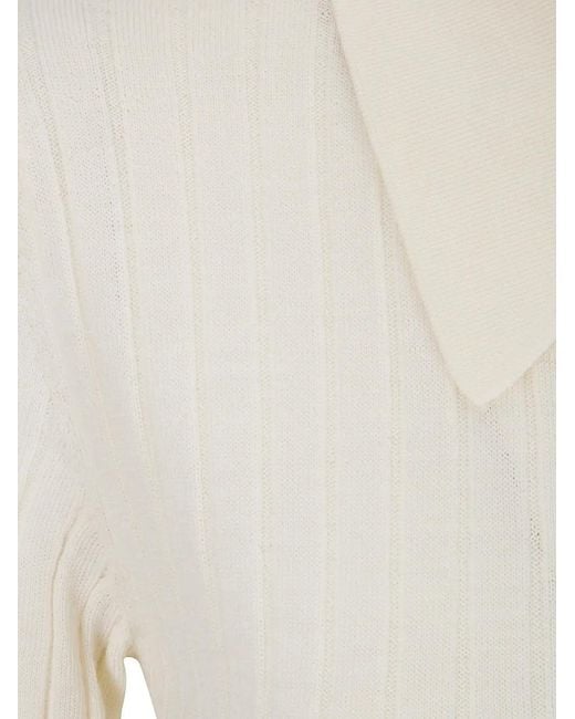 A.P.C. White Polo À Design Côtelé