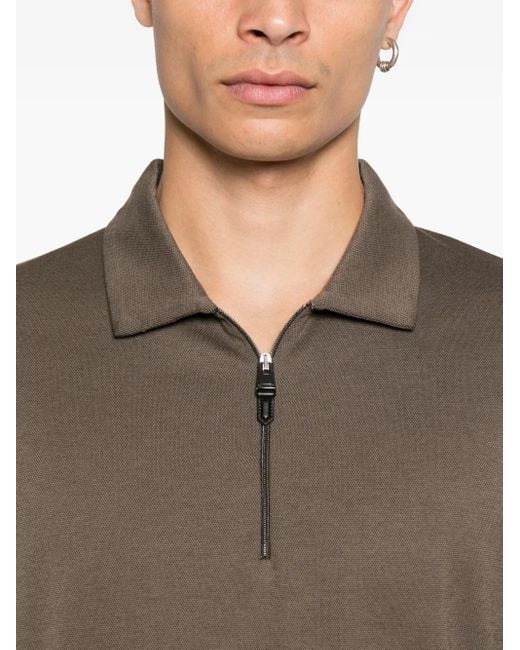 Pull À Col Zippé Canali pour homme en coloris Brown