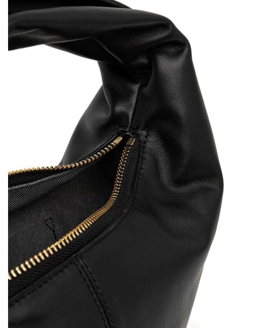 Furla Black Twisted-Handle Leather Tote Bag