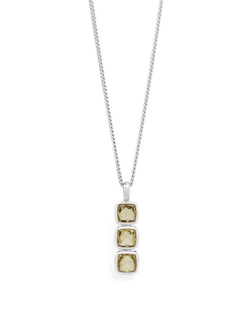 Tom Wood Metallic Sterling Quartz Pendant Necklace