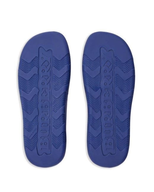 Burberry Blue Stingray Perforated Slippers - Women's - Rubber/polyethylene Vinyl Acetate (peva)