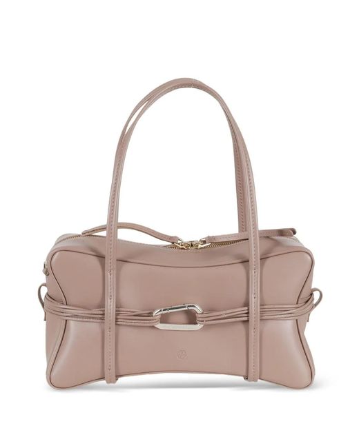 BIASIA Pink Edwige 4Ever Carabiner-Detail Leather Tote Bag
