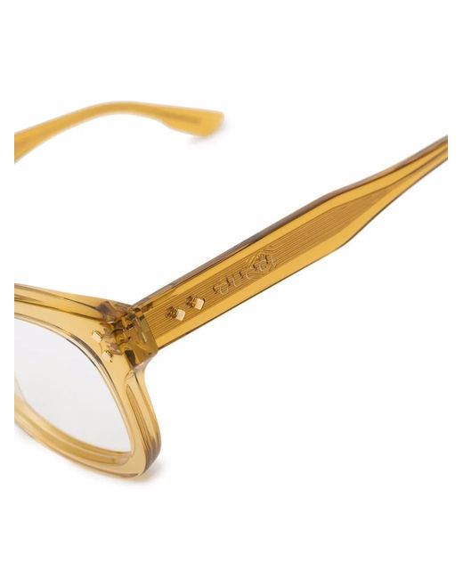 Gucci Yellow Square-Frame Glasses