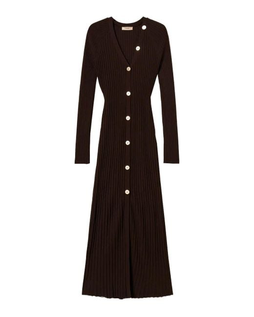 Vestido tipo cárdigan con botones Twinset de color Black