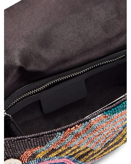 Staud Blue Timmy Bead-Embellished Shell-Motif Shoulder Bag