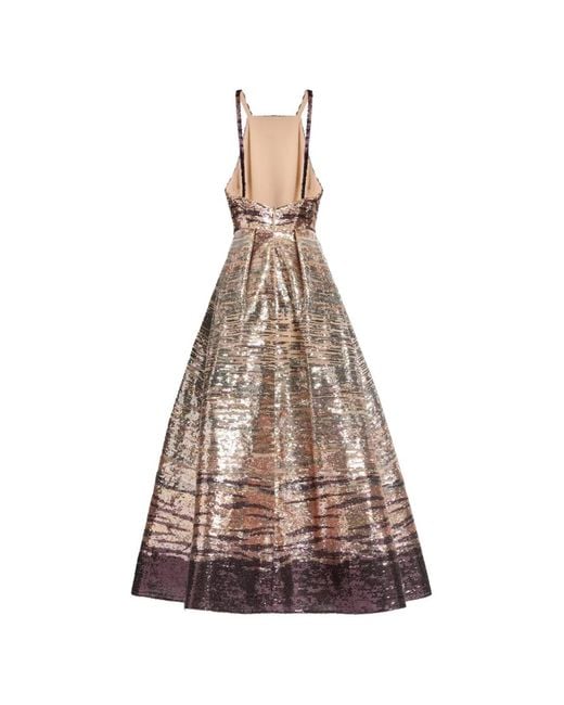 Elie Saab Metallic Sequin-Embroidered Sleeveless Maxi Dress