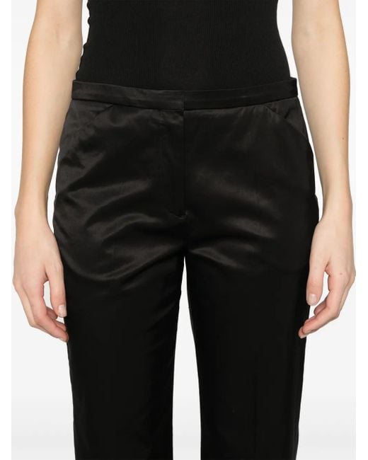 Totême Black Straight Cropped Trousers