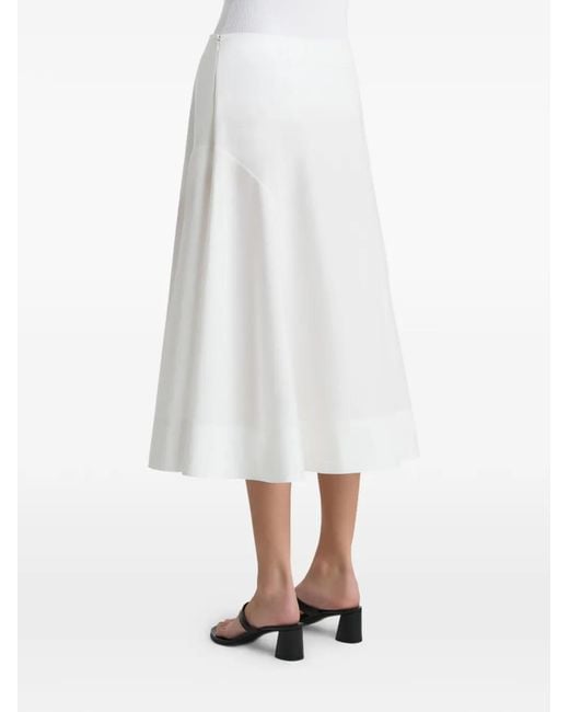 Khaite White Artin Midi Skirt