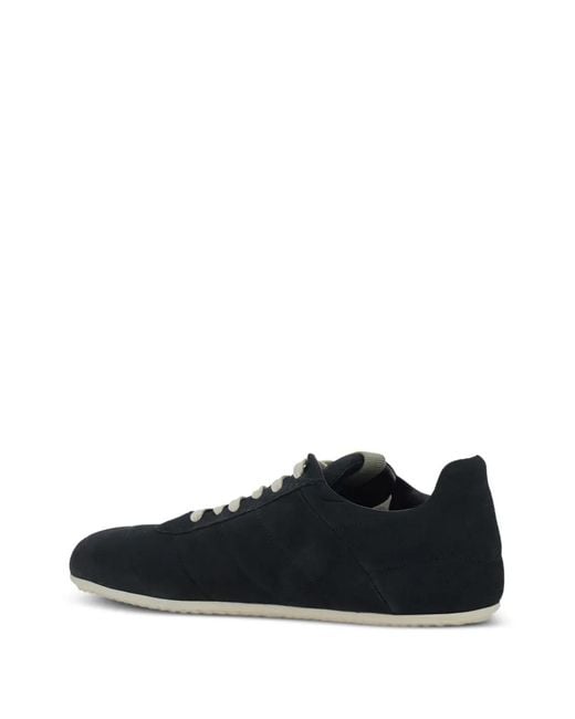 Rick Owens Black Quilted Lace-Up Sneakers for men