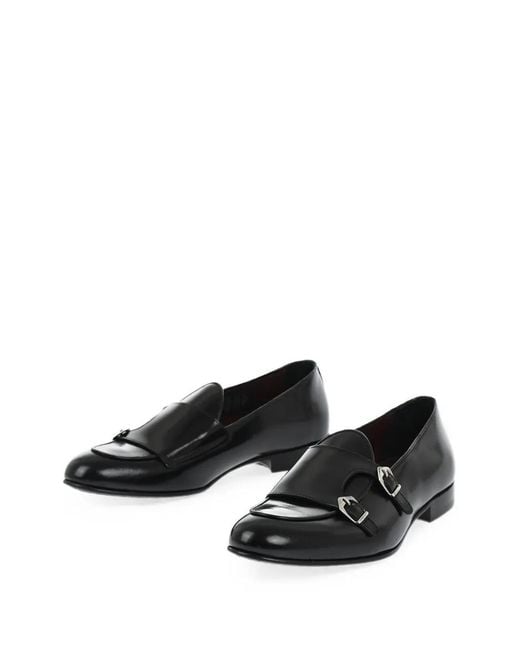 Corneliani Black Double-Strap Monk Shoes for men