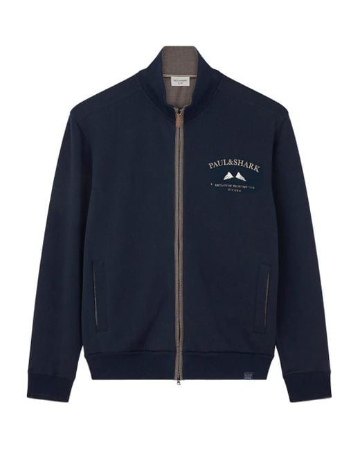 Paul & Shark Sweater Met Borduurwerk En Rits in het Blue voor heren