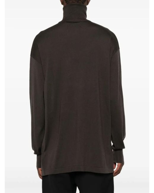 JOE CHIA Black Roll-Neck Sweater for men