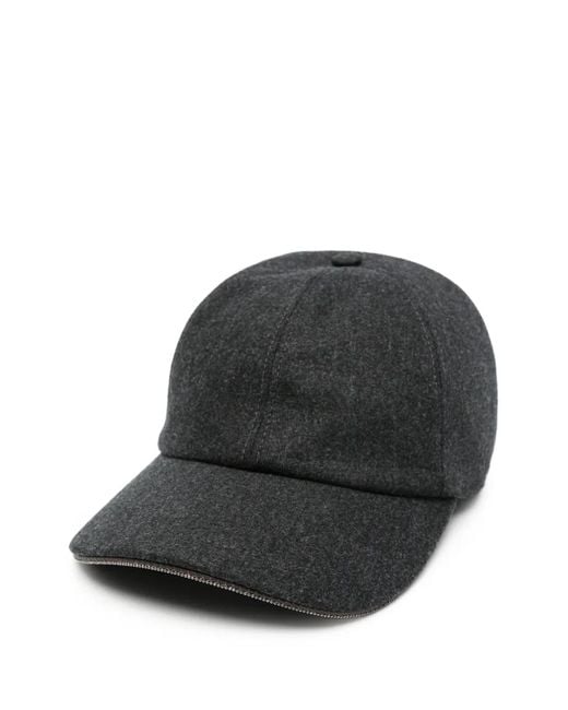 Peserico Black Bead-Trim Baseball Cap