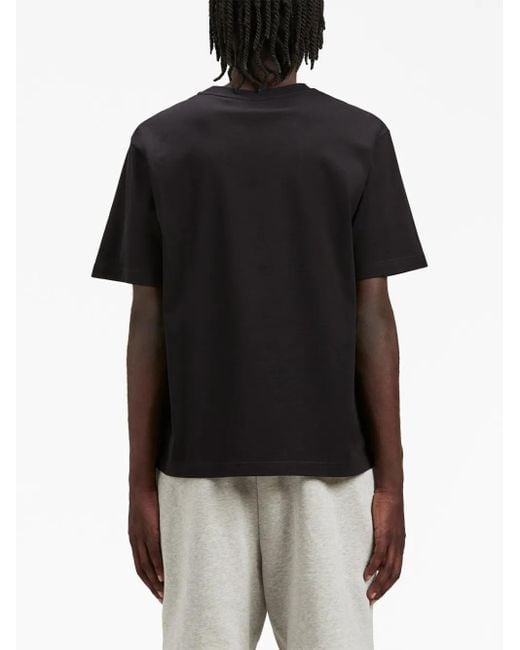 Palm Angels Black Logo-embroidered Cotton T-shirt for men