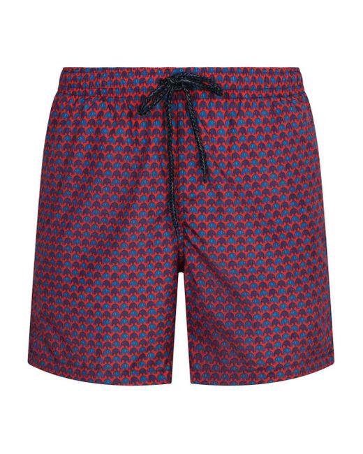 Drumohr Purple Pattern-Jacquard Swim Shorts for men
