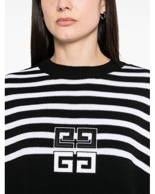 Pull crop à motif 4G brodé Givenchy en coloris Black
