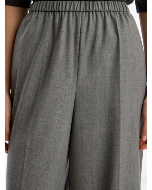 12 STOREEZ Gray Elastic-Waist Wool Trousers