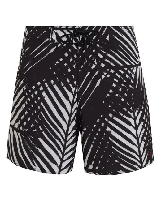 Osklen Black Palm Tree-Print Swim Shorts for men