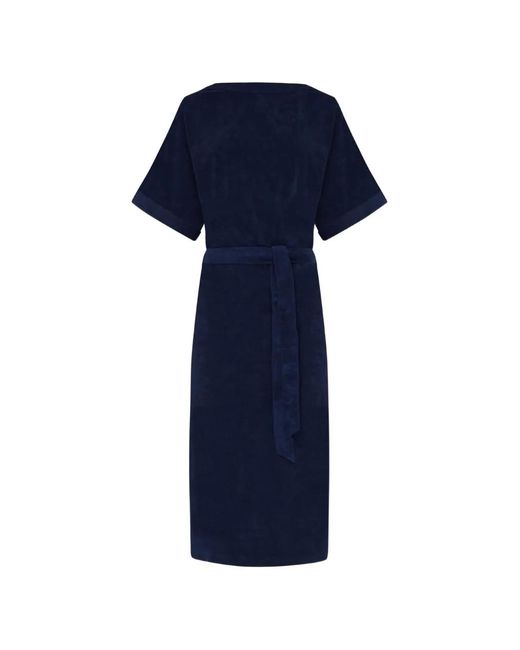 Vilebrequin Blue Terry-Cloth V-Neck Dress