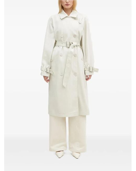 Lacoste White Double-Breasted Coat