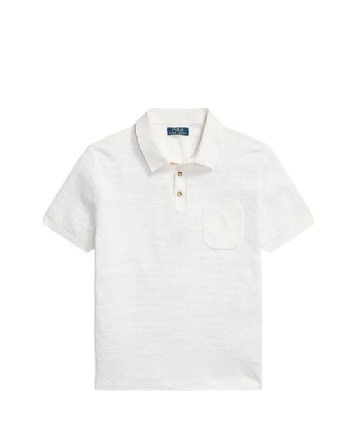 Polo Ralph Lauren White Polo À Poche Poitrine for men