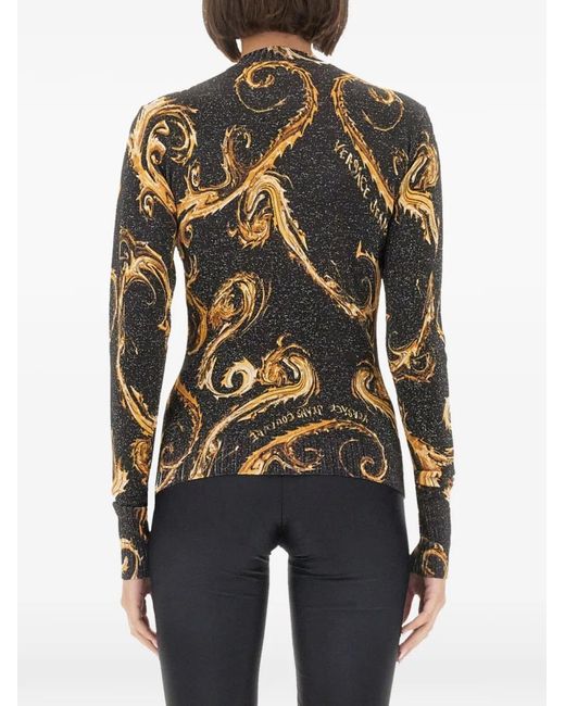 Versace Jeans Couture Black Printed Sweater